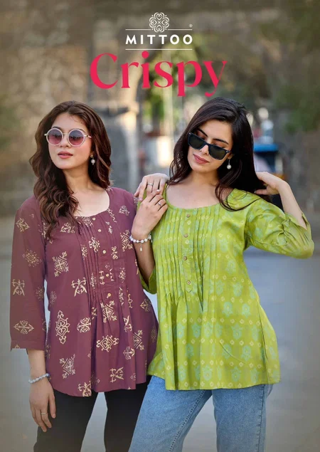 Crispy By Mittoo Rayon Printes Western Wear Ladies Top
